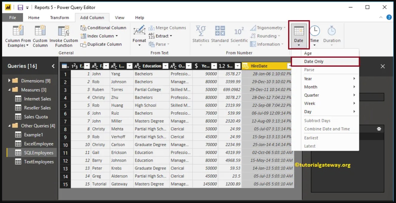 Power BI Date Format -Data